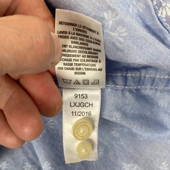 Aeropostale Mens Shirt Small Long Sleeve Floral Button Down Travel Casual Blue - Picture 9 of 14